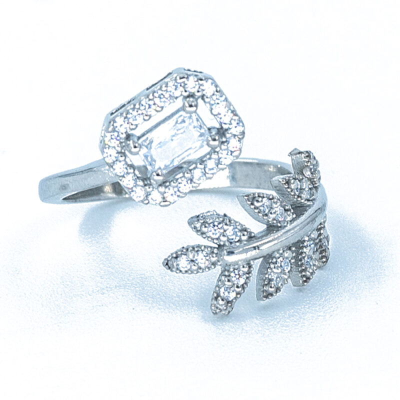 Inel Reglabil din Argint cu Zirconiu