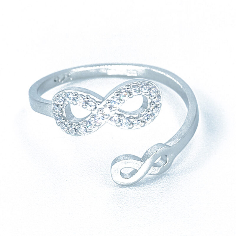 Inel Reglabil din Argint cu Zirconiu