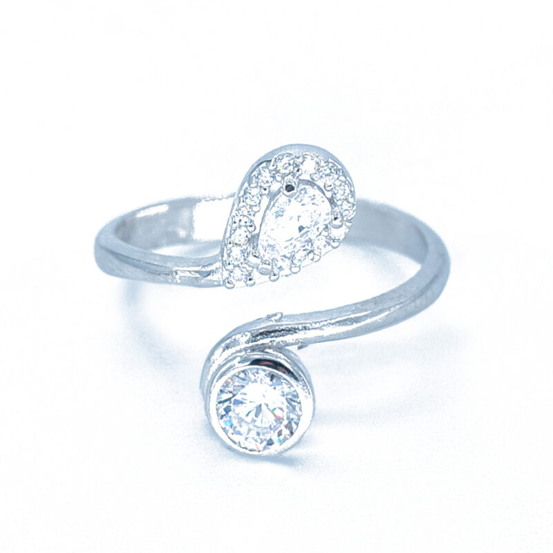 Inel Reglabil din Argint cu Zirconiu